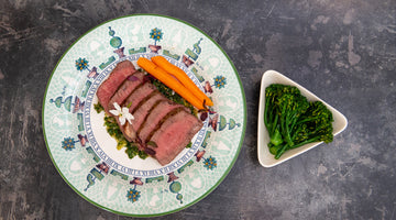 Fillet/rump of beef with chimichurri and buttered broccoli